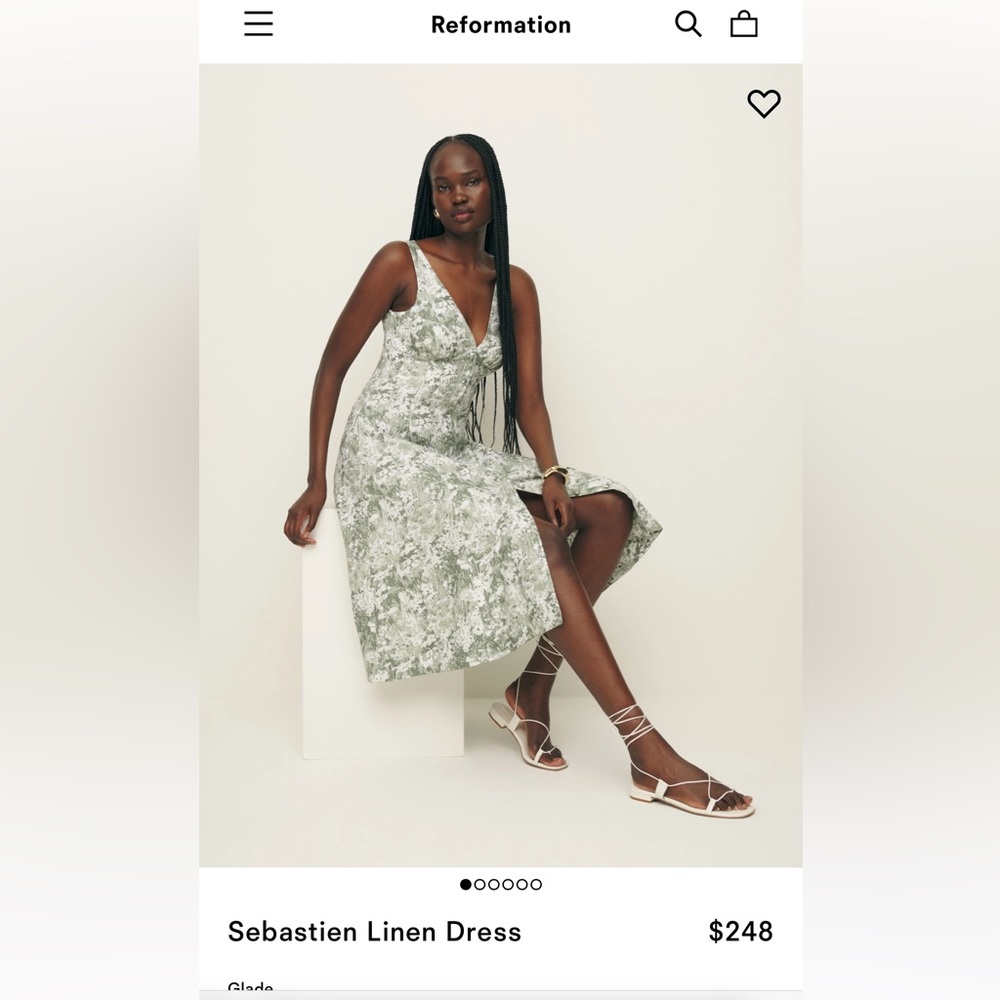 Reformation Sebastien Linen Dress NWT